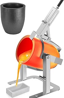 Nelyrho Hand-held Crucible Tongs Rack with Graphite Crucible, Metal Casting Tongs, Work with Melting Furnace Foundry Tool, Metal Casting Aluminium Gold Silver #20(68.3lbs-31kg)