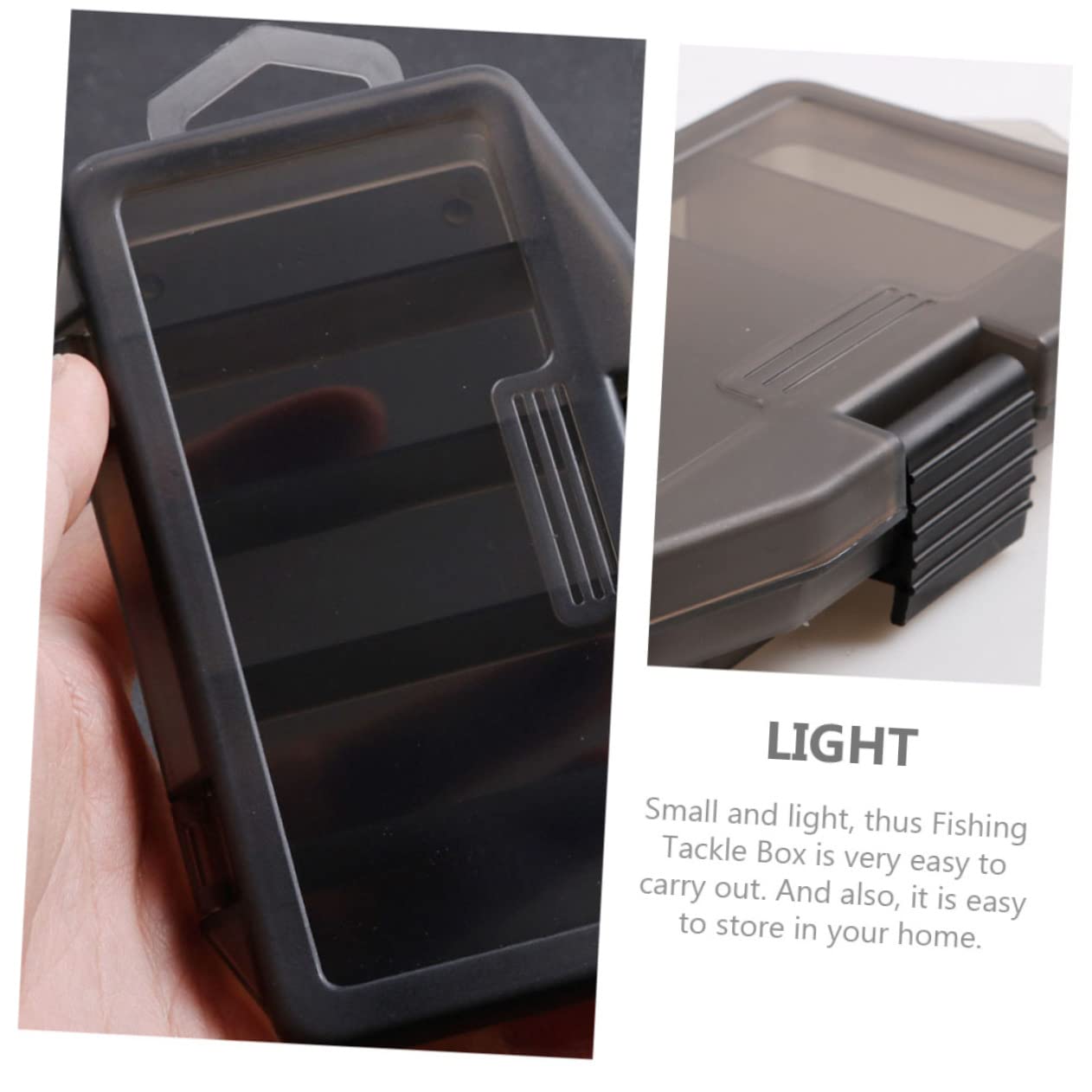 Abaodam 2Pcs Fishing Tackle Storage Organizer Box Multi Function Lightweight Fishing Accessory Case with Five Compartments Durable and Portable Fishing Tool Boxes for Easy Use