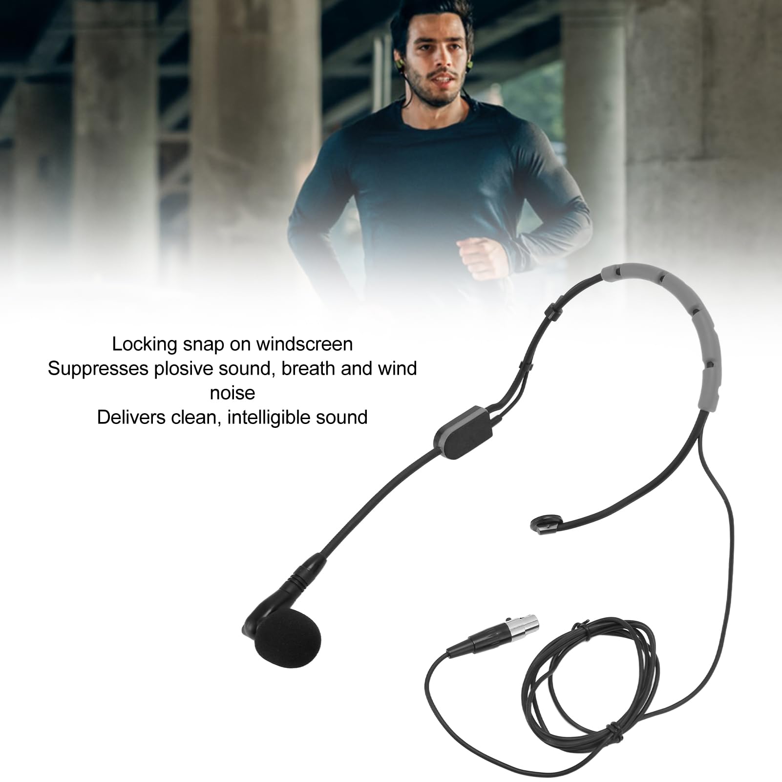 Micrófono de Diadema para Sistema Inalámbrico Shure PGA31 SM31 SM35, Micrófono Condensador de Auriculares, con Conector TQG, Resistente a la Intemperie (Gray)