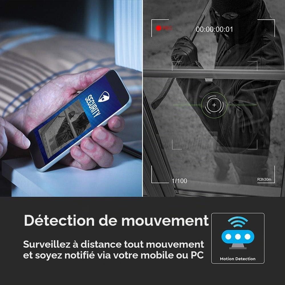 V-TAC VT-5122 Caméra de surveillance WiFi IP PTZ 1080P - SKU 8439