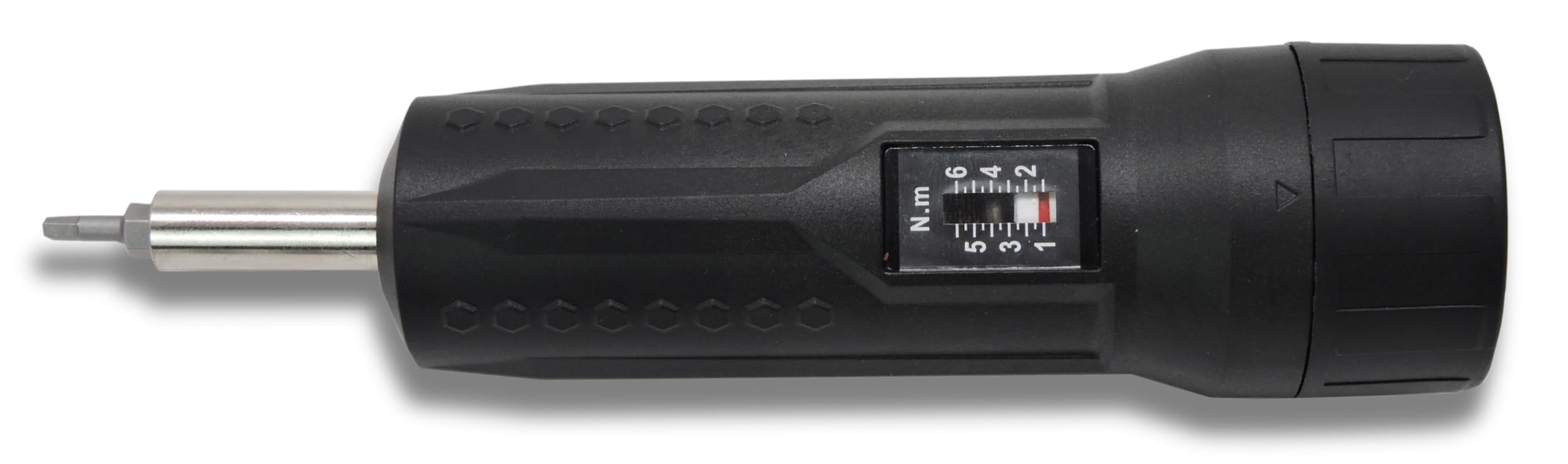 FAMEX 10897 Llave dinamométrica de 1/4 pulgadas (6,3 mm), destornillador dinamométrico, destornillador, rango de medición 1-6 Nm, con puntas de tornillo, sistema con disparador