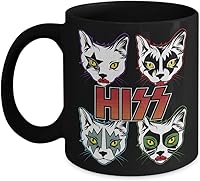 Vista 2 de Hiss Cat Kiss Rock Band - Taza de café con pintura facial