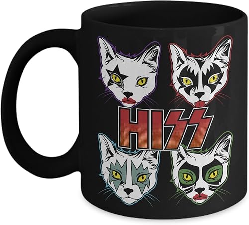 Miniatura 2 de Hiss Cat Kiss Rock Band - Taza de café con pintura facial