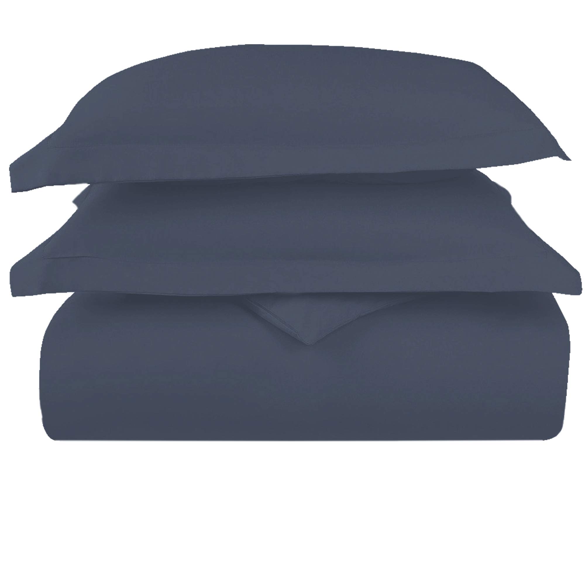 Pizuna Pure Combed Cotton Double Duvet Cover Set Dark Blue