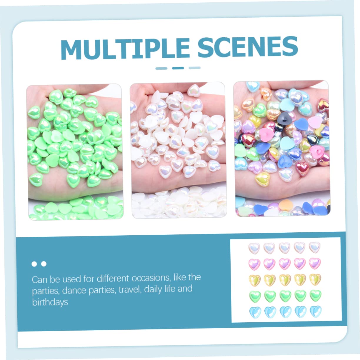 Healvian 2000piezas Adornos De Uñas Forma De Corazón De Joyas Para Decoración De Uñas Accesorios De Maquillaje Para Móviles Diseño Duradero y Bonito Para Creaciones