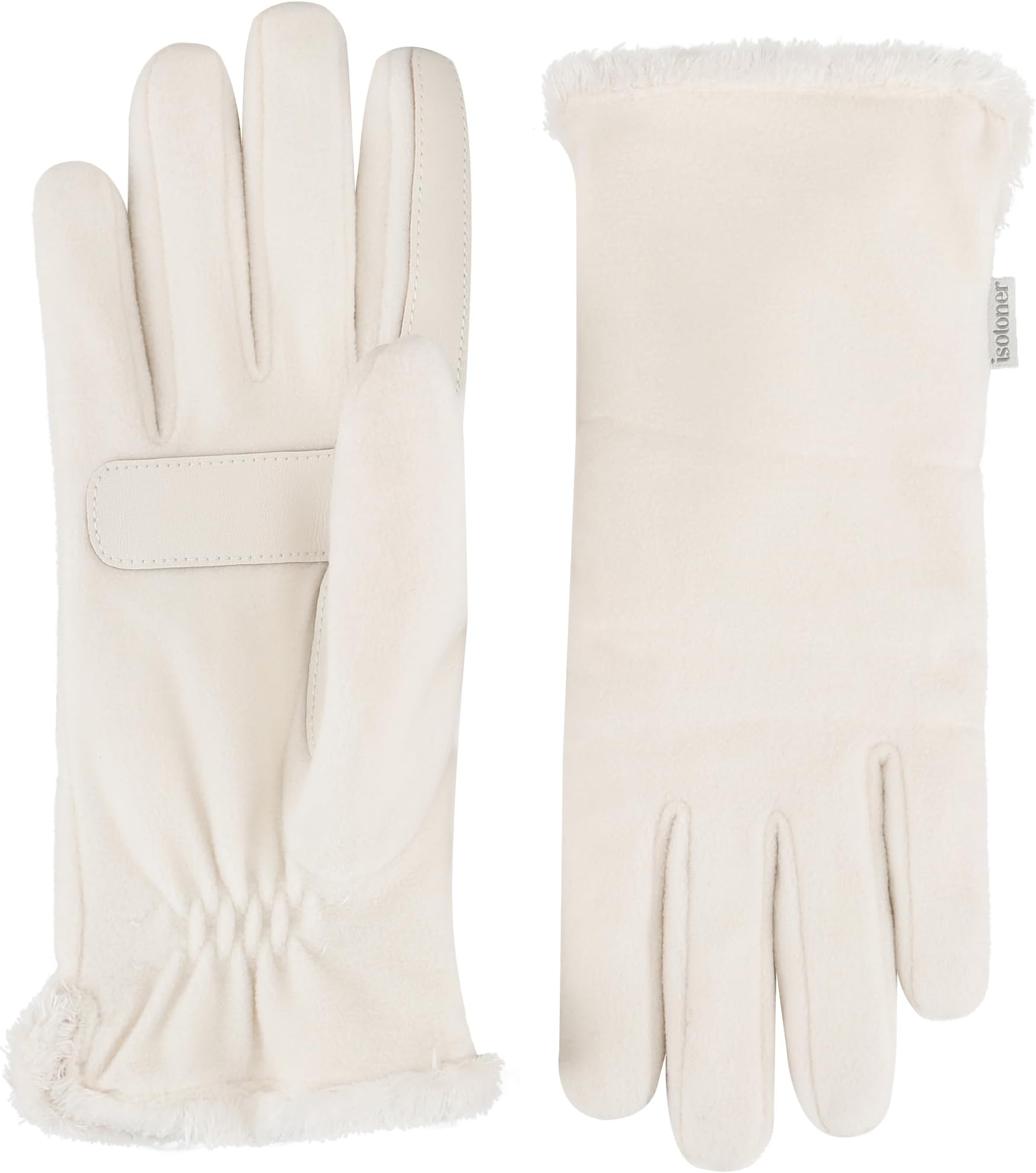 isotoner womens Stretch Fleece Gloves With Microluxe Lining and Smart Touch Technology