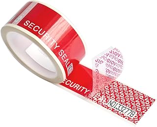 1 Roll 2"x55 Yard Red Precut Tamper Evident Security Tape - Superior Tamperproof, Thick Void Film Tamper Resistant Tape with Unique Serial Number