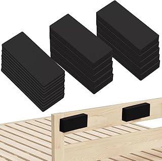 25Pcs Adhesive Headboard Stopper Furniture Wall Protector,10Pcs(15mm Thick)+15Pcs(5mm Thick),EVA Foam Headboard Bumper Pads Bed Frame Noise Stoppers (Black)