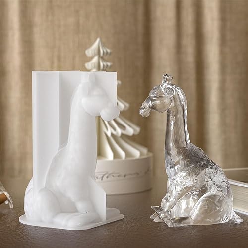 Miniatura 6 de ResinWorld Mini molde de silicona de jirafa 3D, lindos moldes aminales para resina, arcilla, vela, yeso y jabón