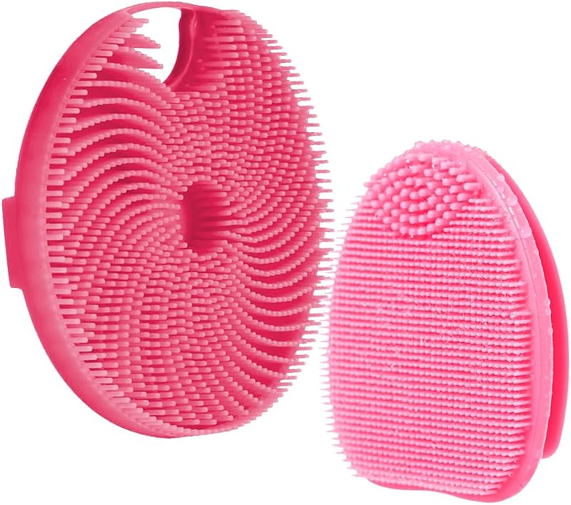 Escovas manuais HIEERBUS de silicone para rosto e corpo, Pacote com 2