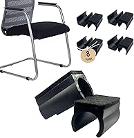 Vista 10 de Tapas rectangulares en forma de U para patas de silla con almohadillas de fieltro, protector de pies de muebles se desliza suavemente, sin arañazos