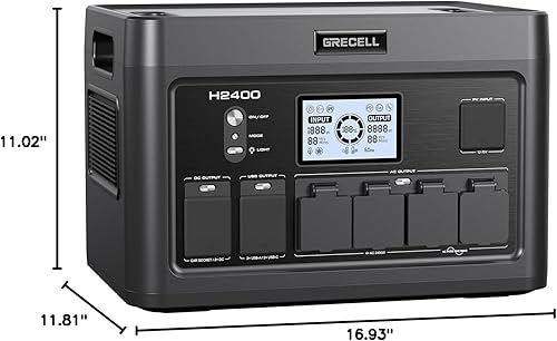 Miniatura 10 de Estación de energía portátil de 2400 W, 1843 Wh, generador solar para exteriores con 2400 W (pico de 4800 W) 4 salidas de CA, batería de reserva