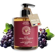 Panier des Sens - Moisturizing Hand Soap - Grape Fragrance - French Traditional Savon de Marseille Soap with Coconut Oil - Refillable Kitchen & Bathroom Soap - 16.9 Fl.oz Liquid Hand Wash 97% Natural