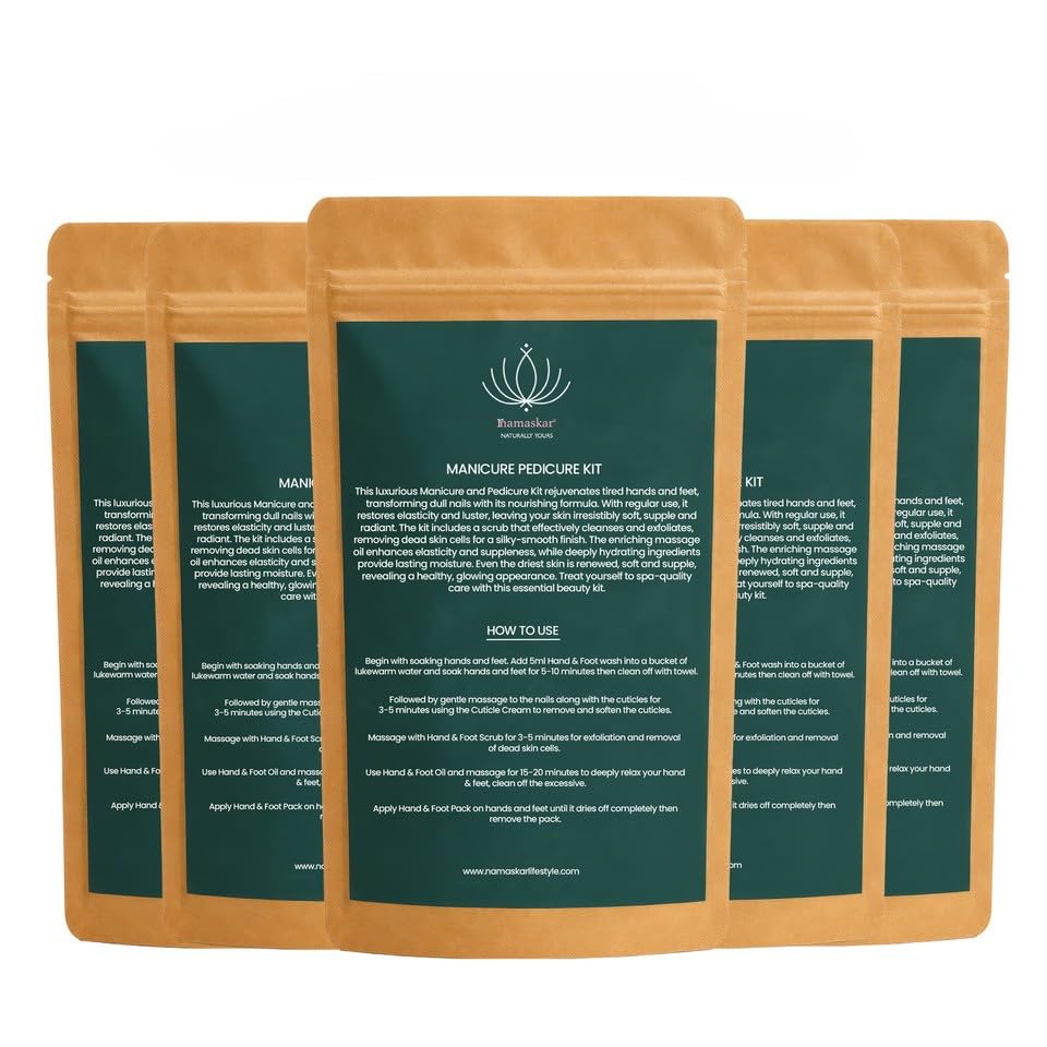 Namaskar Combo of DIY Facial Kits for Brightening & Radiance | Quick At-Home Skincare for Luminous & Even Skin Tone (ManiPedi_5pk)-image-27