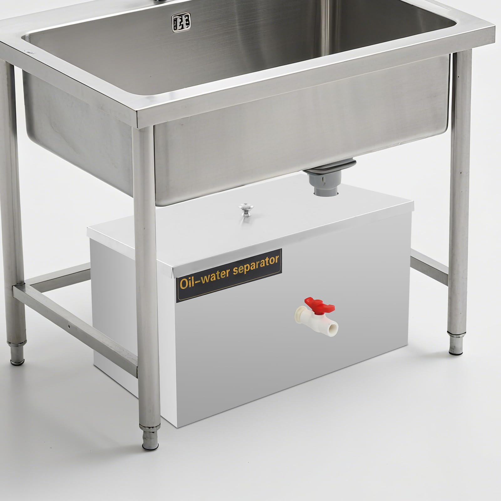 Trampa de grasa comercial de acero inoxidable para aguas residuales, filtro de aceite, trampas de grasa debajo del fregadero, caudal de 0,8 m3/h para restaurante cocina