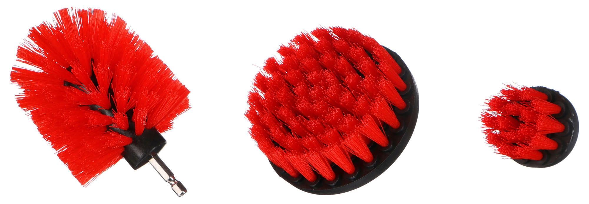 CAR DETAILING DRILL BRUSH 3 MEDIUM | Zestaw szczotek na wiertarkę do czyszczenia samochodu, średnia twardość | 3 sztuki