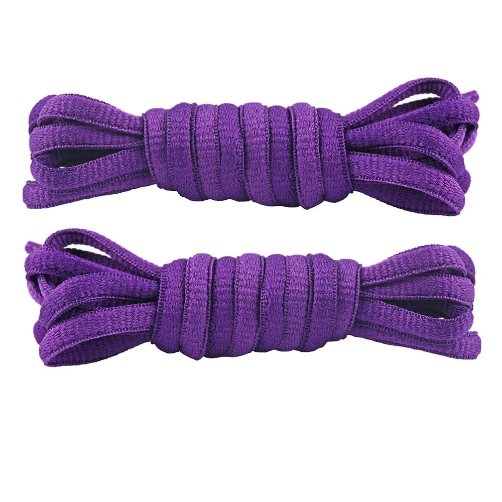 GOODSALEOK 2 Paar Packung ovale Sneaker-Schnürsenkel Laufschuhe Basketballschuhe Turnschuhe Verschleißfest Unisex Violett 180CM
