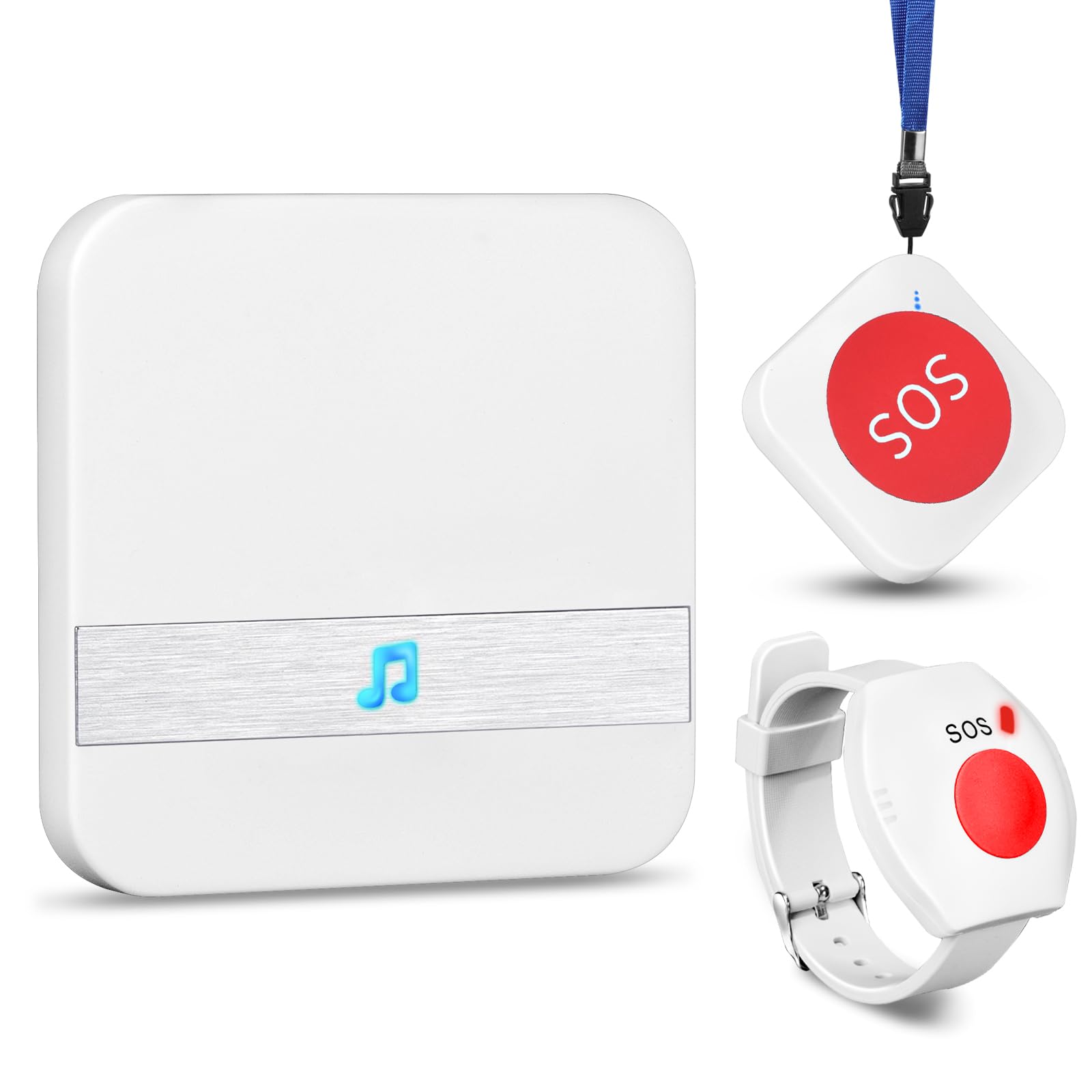 Botón Emergencia Ancianos Plug Version Avisador para Idosos con 60 Sonneries Polyphoniques e 4 Níveis de Volume Alarma Doméstica Inalámbrica para Idosos/Doentes/Incapacitados/Crianças
