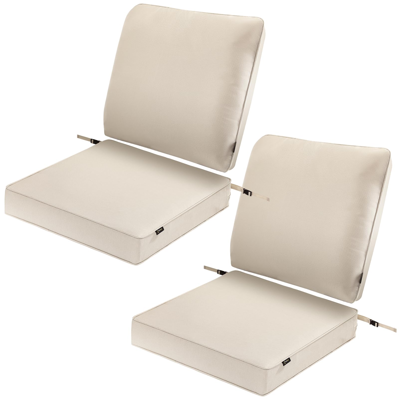 Photo 1 of SUNROX Outdoor Chair Cushions (2 Pack), 24x24 Inch, Cream