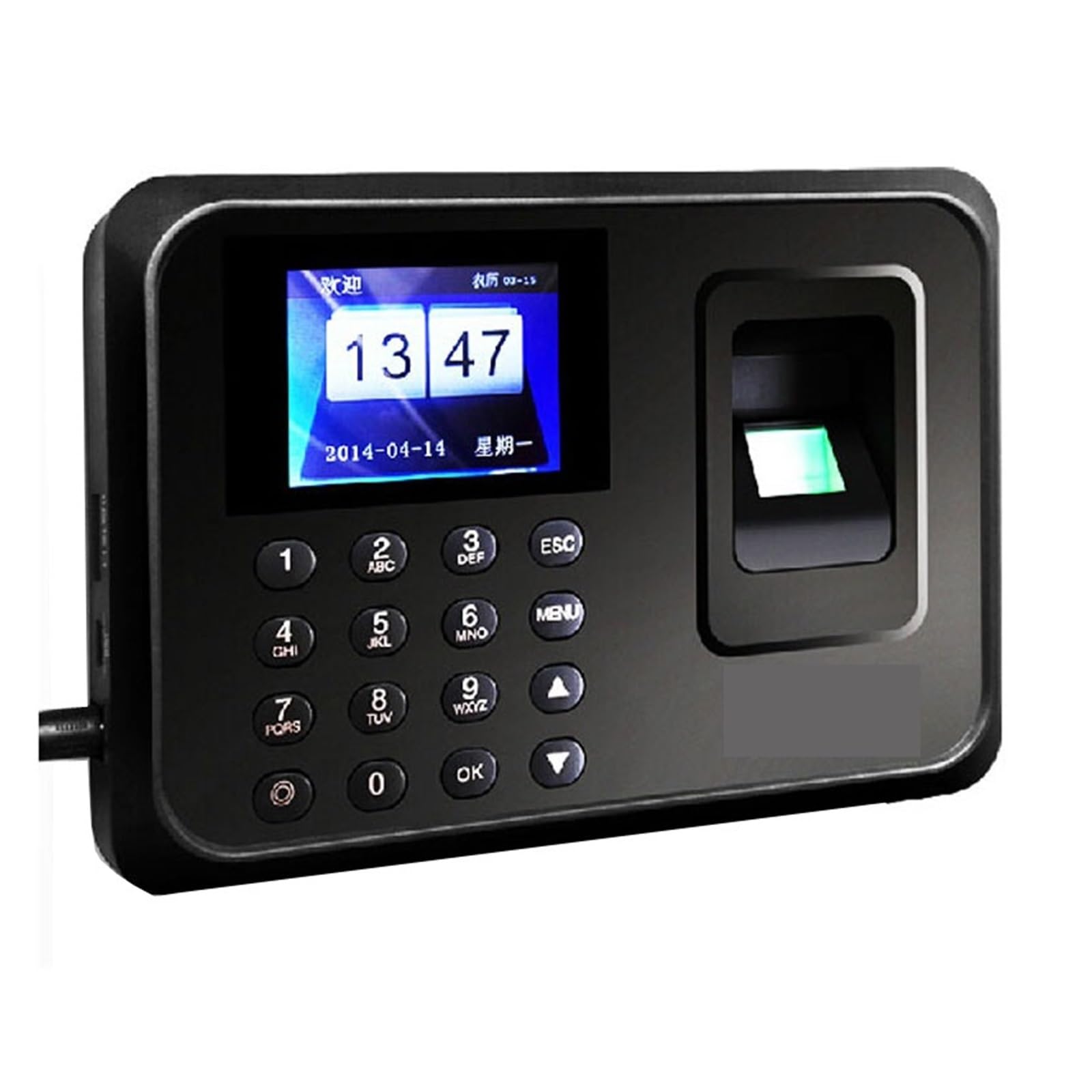 Reloj checador, A01 de Asistencia Biométrica Lector Huellas Dactilares USB Reloj Tiempo Máquina Control Empleados Dispositivo Electrónico Español España(Portuguese)