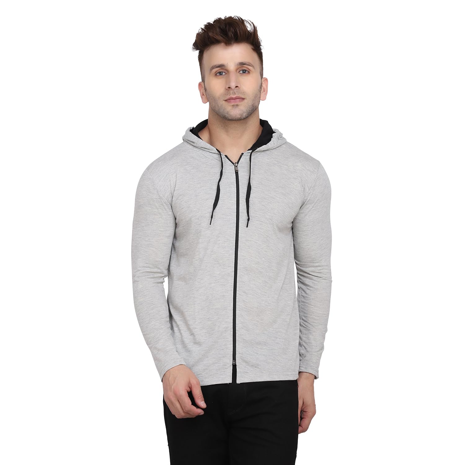 tfurnish Men’s Full Sleeve Zip-Up Hooded T-Shirt | Slim Fit Cotton Hoodie for Casual & Active Wear-picture-10