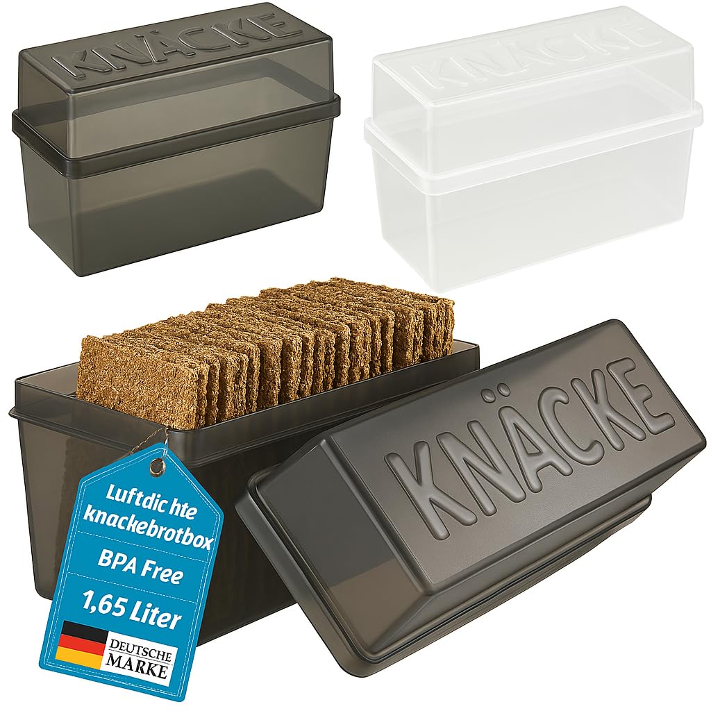 contenitore per pane croccante con coperchio - Brotbox - ermetico - scatola per la conservazione - Trasparente/bianco (2 pezzi - mix)