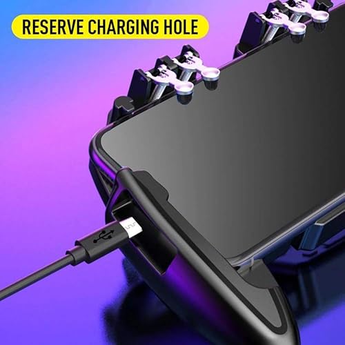 Miniatura 4 de BBSJ - Controlador de juego para teléfono celular, joystick móvil de seis dedos, ventilador de refrigeración Gamepad accesorios de juego de disparos