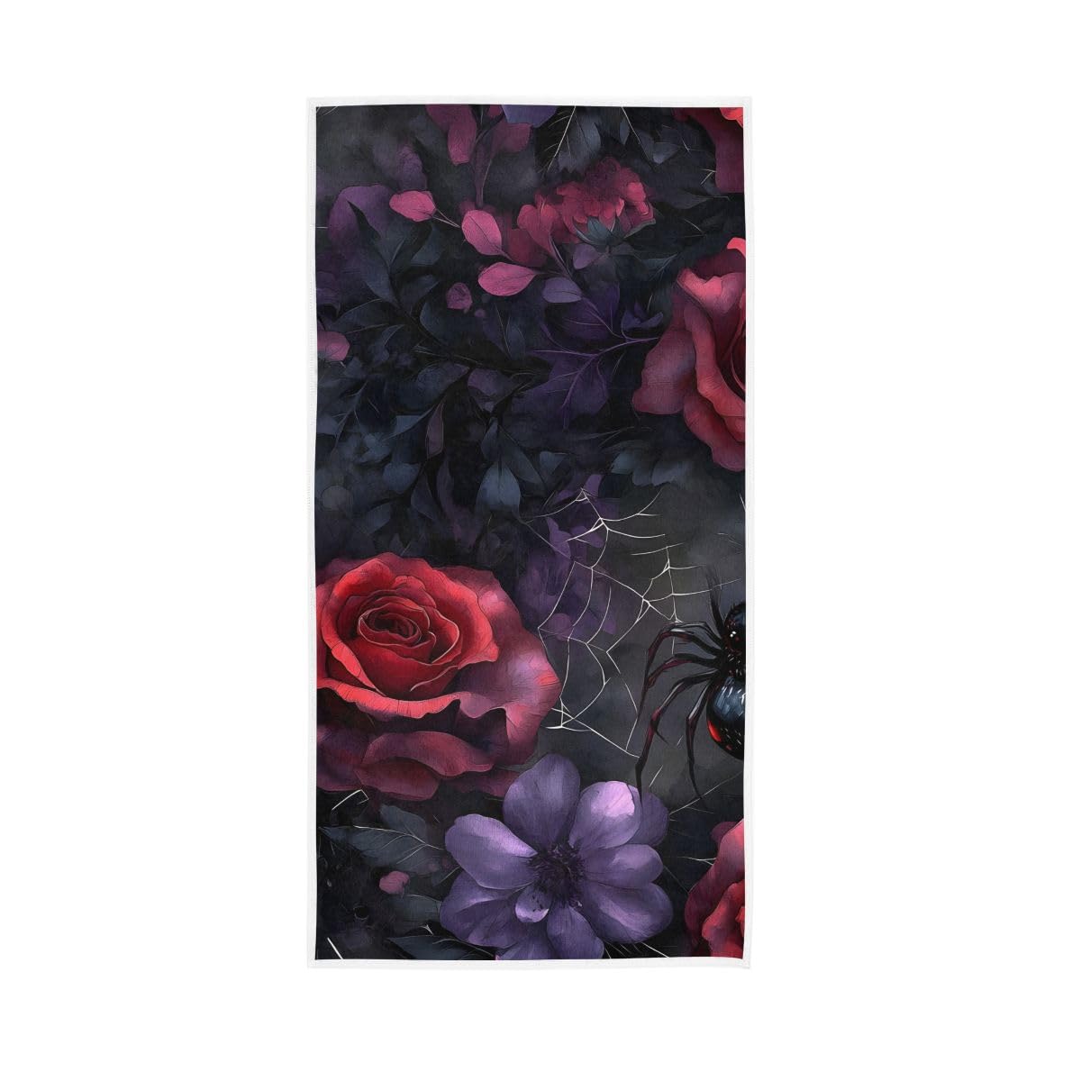 HUYGD Purple Red Roses Hand Towels and Washcloths for Bathroom, Hand Towel for Bathroom, Travel, Camp, Hotel, Spa 15 x 30 Inches