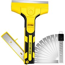 JETMORE Razor Blade Scraper Tool with 15 Blades, Paint Scraper Yellow