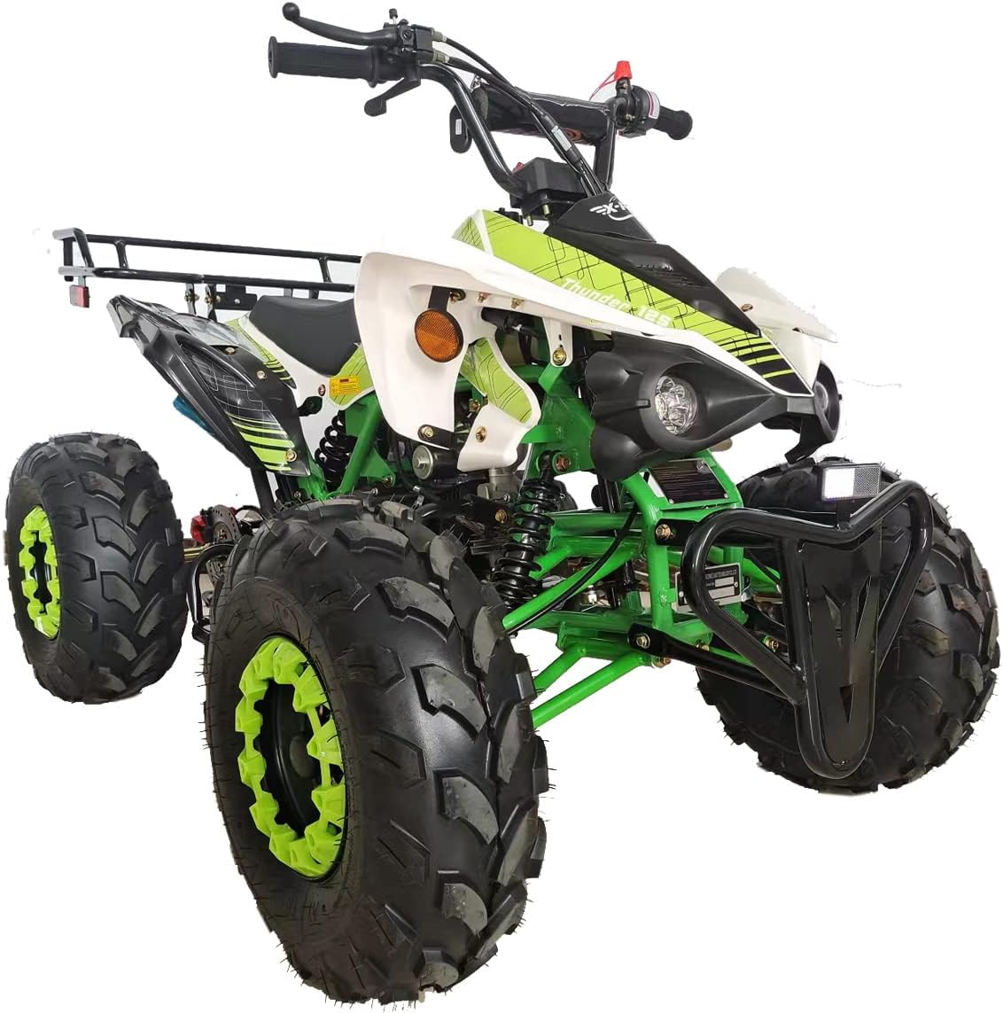 X-PRO Thunder 125cc 125cc ATV Quad Youth 4 wheeler ATVs Quads Big 19"/18" Tires，Green
