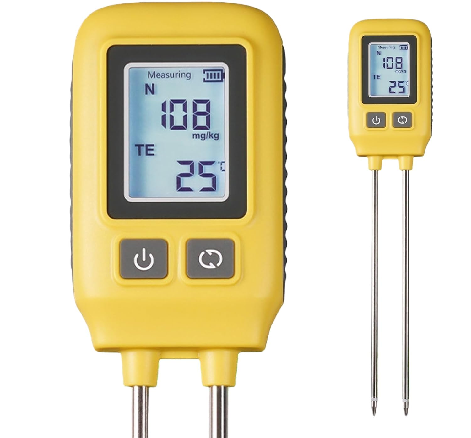 Detector de suelo, comprobador de suelo 4 en 1, detector de nitrógeno, fósforo y potasio, analizador de temperatura y humedad for huertos agrícolas, comprobador de nutrientes