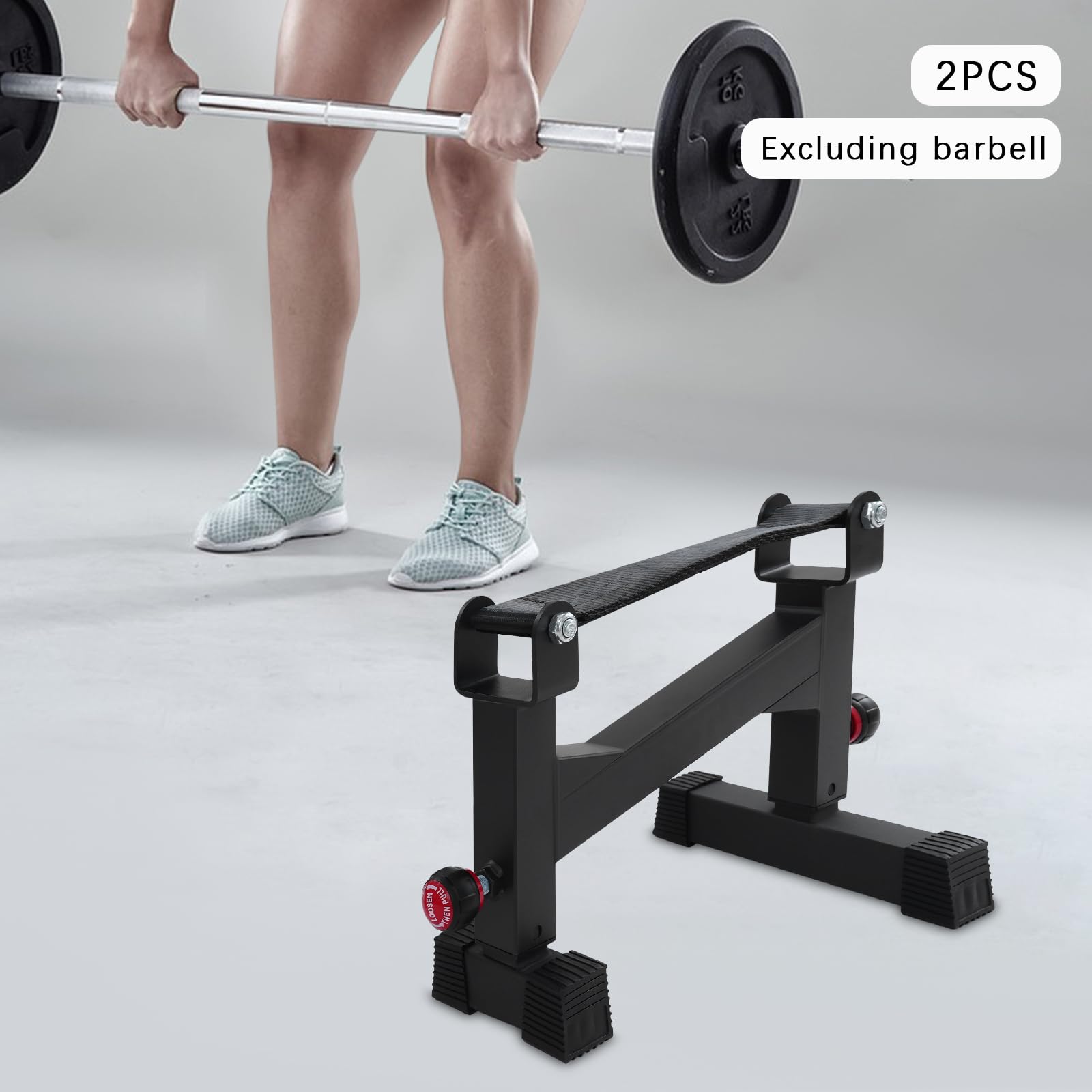 Set di 2 supporti per sollevamento pesi, fino a 300 kg, in acciaio al carbonio, altezza regolabile, per esercizi di sollevamento