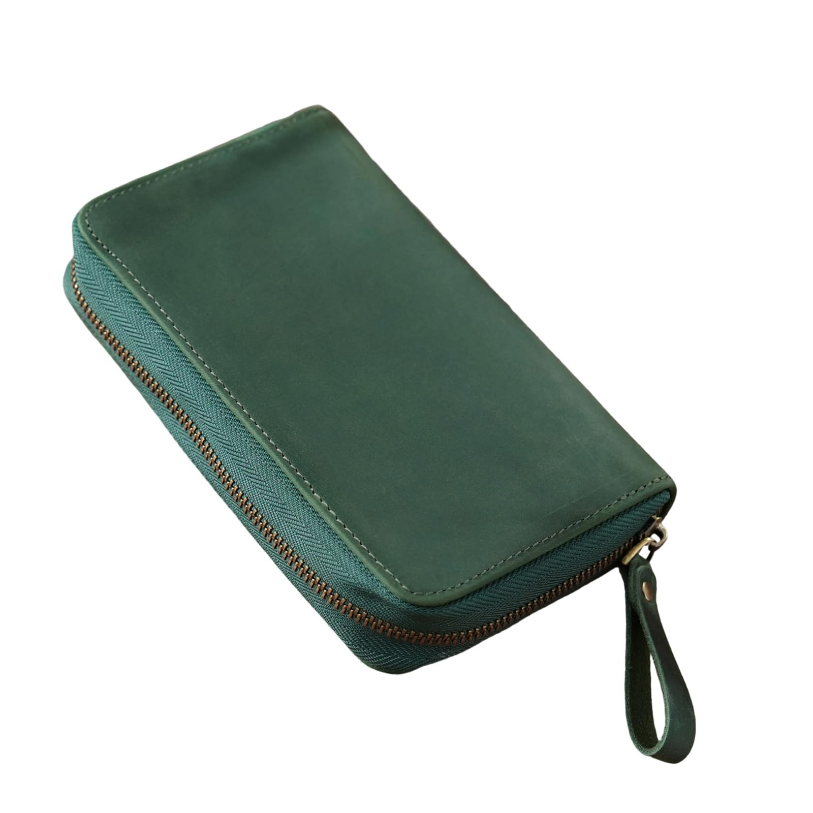 Skórzane etui na pióro wieczne, 10 przegródek, przenośne woreczki na ołówki, organizer podróżny, torba do szkoły, na co dzień, etui podróżne, ciemnozielony