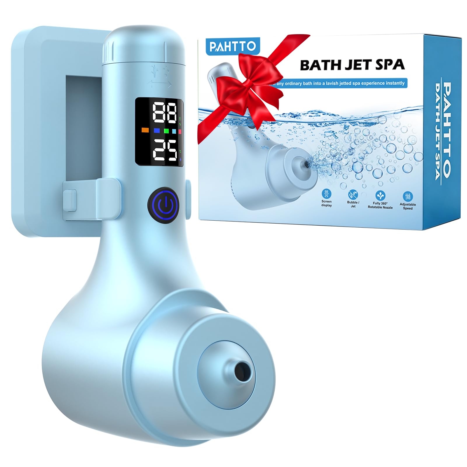 PAHTTO SPA de hidromasaje para bañera, Accesorio portátil para bañera con 5 Niveles de Velocidad Ajustables, para un SPA en casa y relajación (Azul)