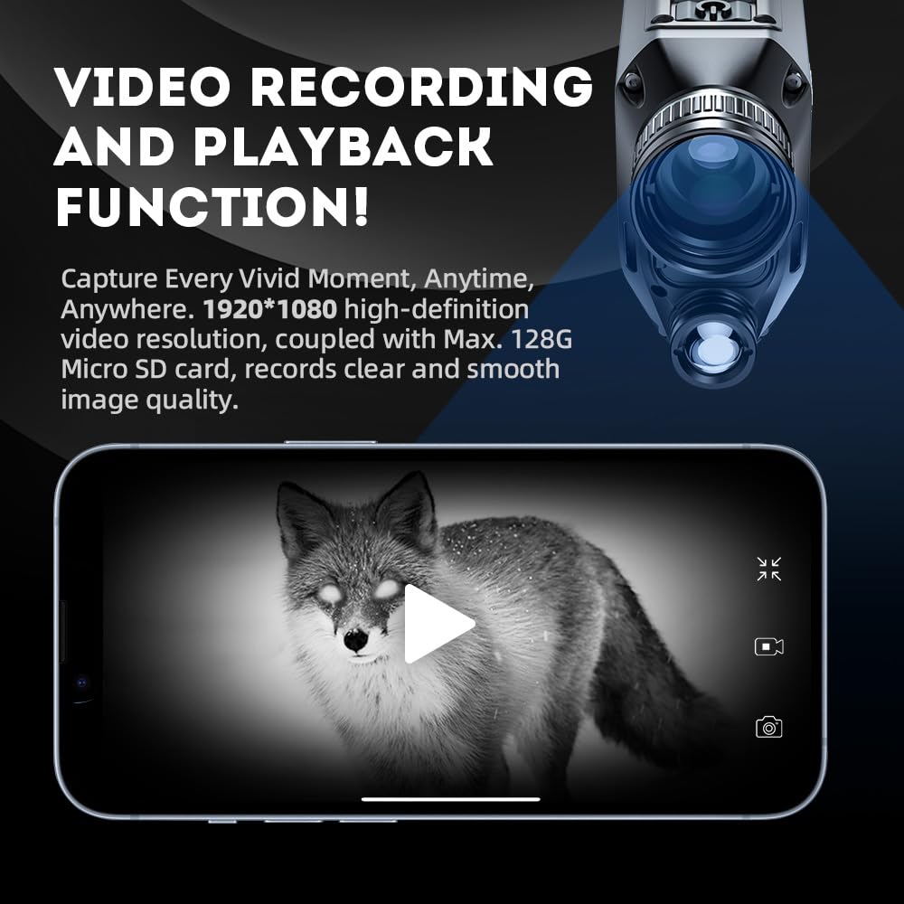 PARD Monoculaire de Vision Nocturne, Lunette de Vision Nocturne avec 850 nm 940 nm, Vision Nocturne de Chasse avec Adaptateur de Montage 45 mm, NV007V