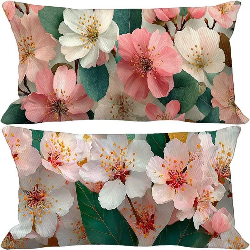 Housse de Coussin 70x90 Fleur Motif pour Decoration Salon et Printemps Ete Jardin Exterieur