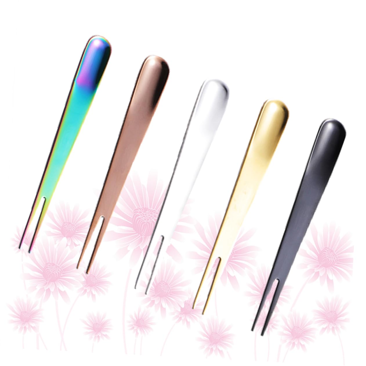 DECHOUS 5pcs Stainless Steel Fruit Forks Tasting Forks for Appetizers Salads and Party Use Elegant Rose Gold Black More
