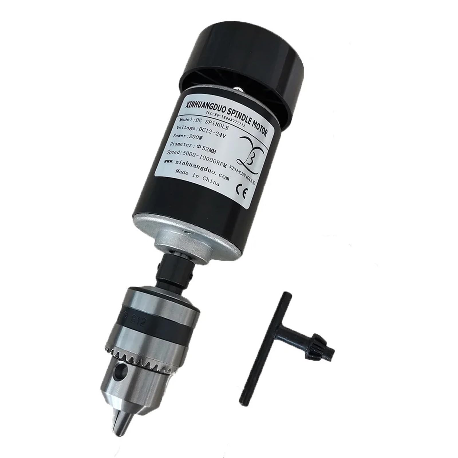 Silnik wrzeciona 0,2 kW, 200 W ER11, zacisk 52 mm, tempomat, zasilacz, zestaw do samodzielnego montażu, 24 V DC, 10000 obr./min (200 W z ER11)