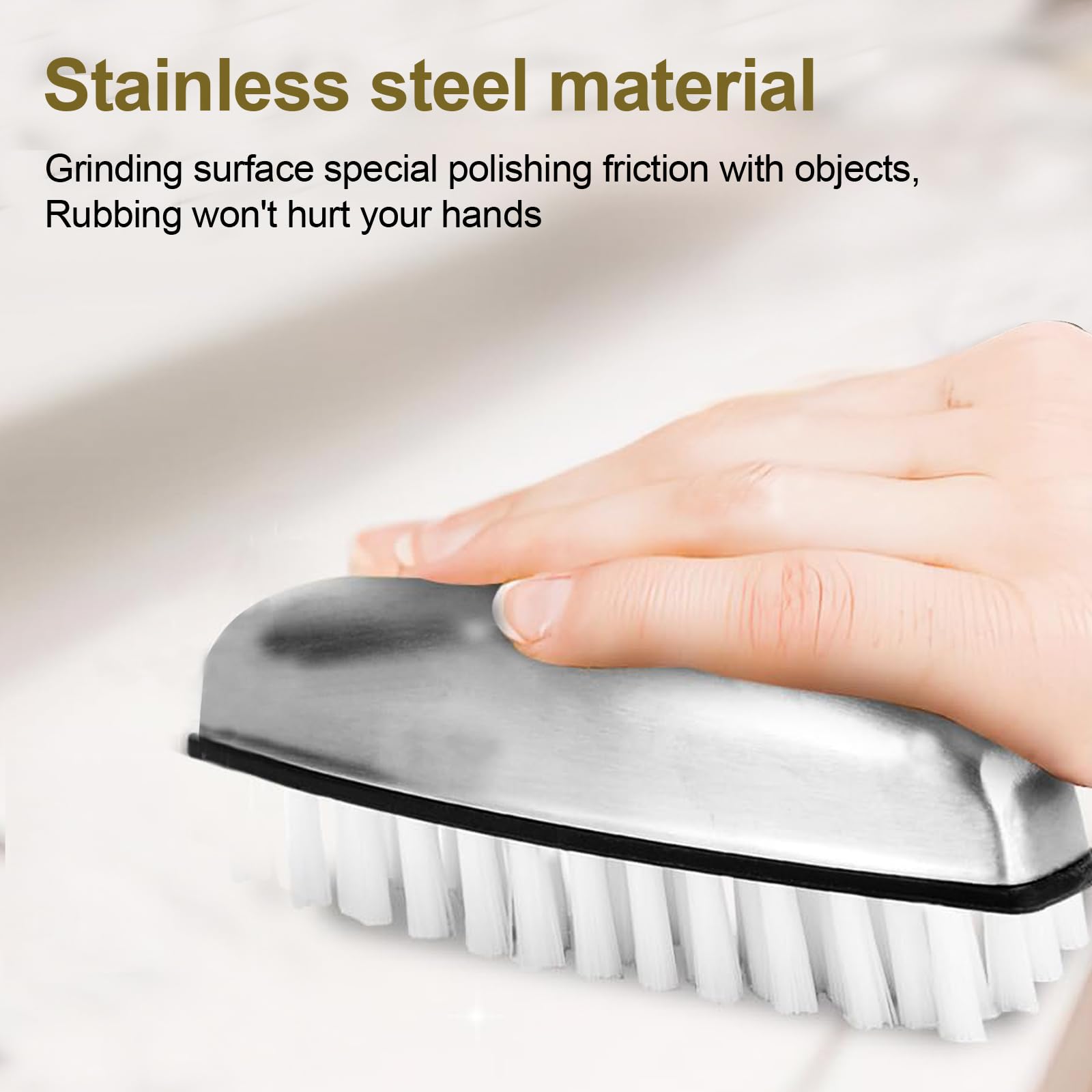 2 Pcs Stainless Steel Nail Brushes for Cleaning Nails Nail Cleaning Brushes, Finger Tip Scrubbing Brush - Image 4