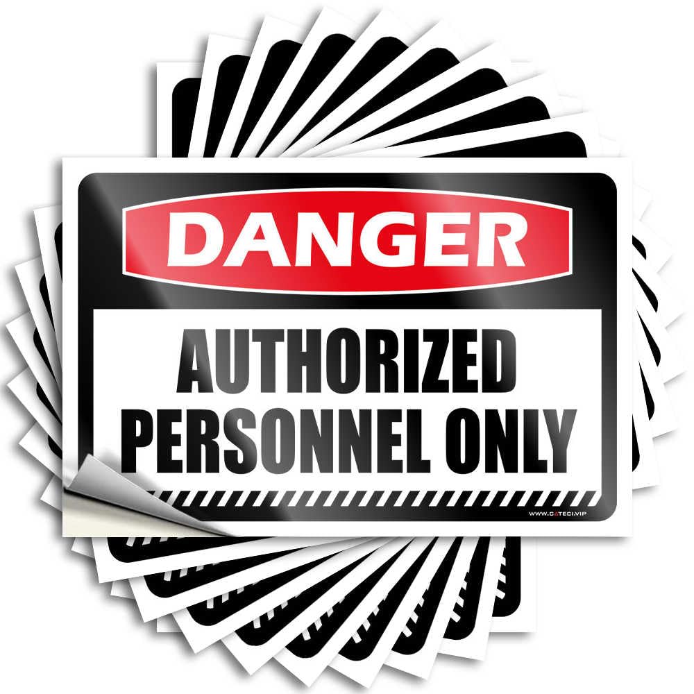 House Accessories for Home Unique Sticker - Danger Authorized Personnel Only Removable Decal Cover Easy Peel for Checkered(12X18CM)