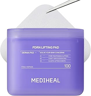 MEDIHEAL PDRN Lifting Toner Pads for Pore & Wrinkle Care with Squalane & Glutathione – Pore minimizers, Gentle Exfoliation, Firming & Hydrating Care, Vegan fabric, Korean Skincare (100 Pads)
