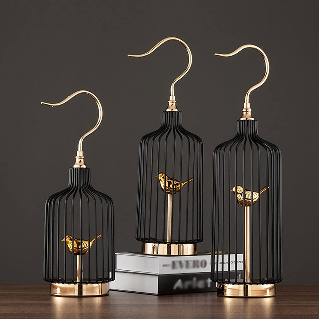Vogelkäfig Goldener Vogelkäfig Wohnzimmer Dekoration Licht Luxus Kreative Moderne Persönlichkeit Heimstudium, Hotel Design Dekoration Haustierzubehör (Size : M)