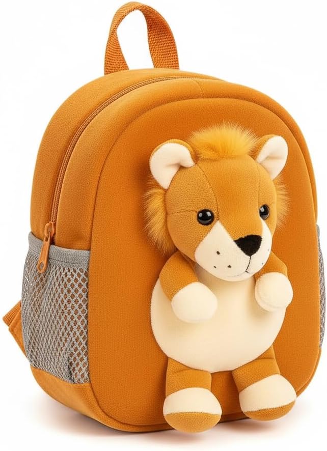 Gungun Toys Lion Soft Plush Backpack for Kids | Cute 3D Animal Cartoon Bag for Toddlers | Lightweight Travel & School Backpack for Boys and Girls | Soft Toy Style Nursery Bag