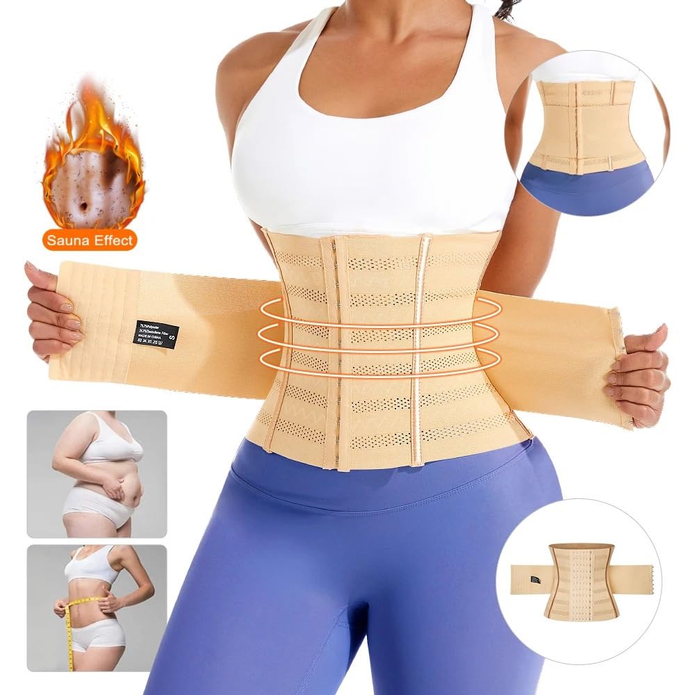 MMRTDJDR Gorset Fitness wyszczuplająca osłona kobieta płaski pas na brzuch Cincher podwójny pasek do ćwiczeń treningowy gorset modelujący talię