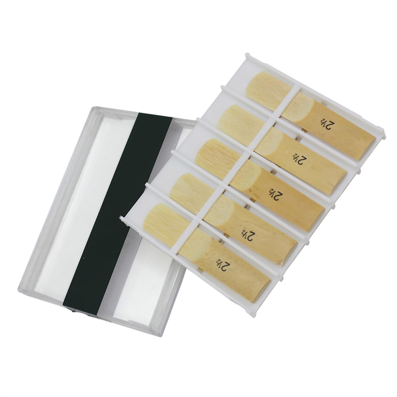 Saxofoons Accessoires 10 Stuks Tenor Saxofoon Rieten Met Transparante Opbergdoos Sterkte 2.5 Sax Rieten Onderdelen