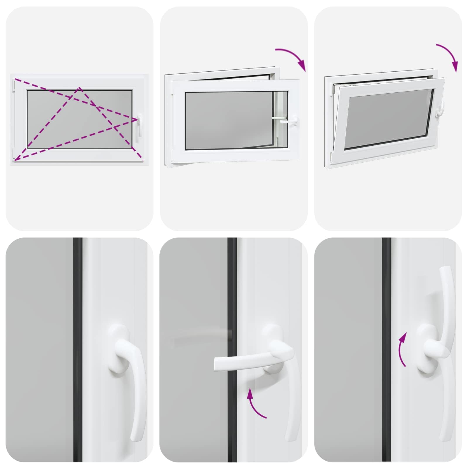 vidaXL Okno piwniczne typu tilt & turn RISOR 90 x 70 cm PVC i szkło