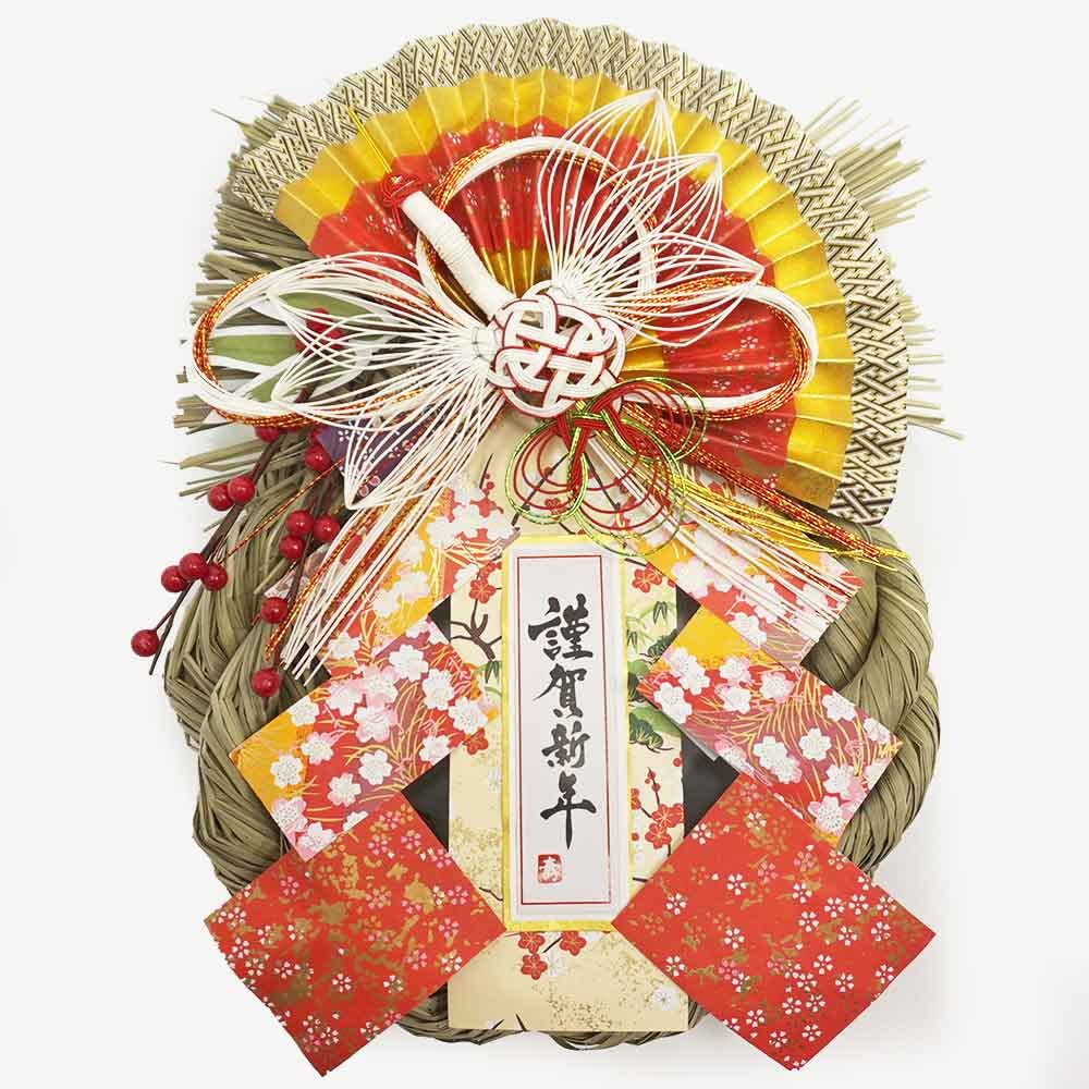 Amazon | お正月装飾 しめ縄飾り 謹賀新年 鶴 H34cm/飾り 注連縄 店舗