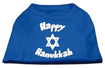 Mirage Pet Products 20-inch Happy Hanukkah Screen Print Shirts for Pets, 3X-Large, Blue