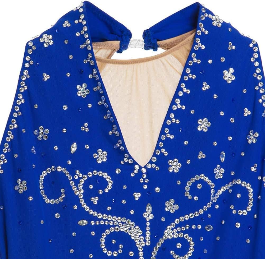 V-Neck Skating Competition Dancewear Figure Skating Gymnastics Dresses Handmade Ice Skating Performance Costumes