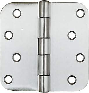 Hinge Outlet 316 Marine Grade Stainless Steel Door Hinges, 4 Inch with 5/8 Inch Radius, Non-Removable Pin, Highly Rust Resistant - 3 Pack